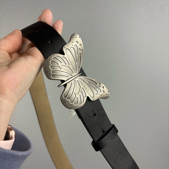 Silver Butterfly Buckle Y2K Style Belt - Picture 2 of 8